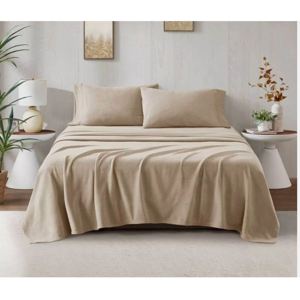 True North by Sleep Philosophy Micro-Fleece Khaki King Sheet Set
